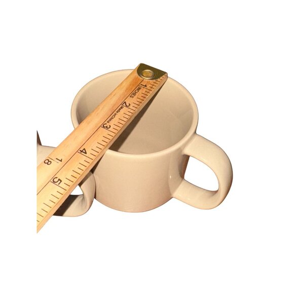 Pair Of Mainstays Beige Stackable Mugs Dishwasher & Microwave Safe - Picture 4 of 5